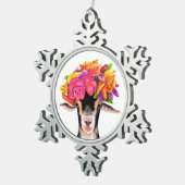Weihnachtsschmuck Posey die Ziege Schneeflocken Zinn-Ornament (Rechts)