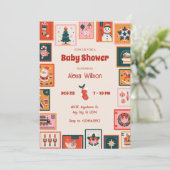 Weihnachtsschmuck Postkarte Babydusche (Stehend Vorderseite)