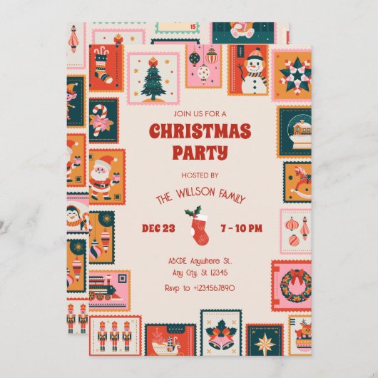 Weihnachtsschmuck-Postkarten Einladung (Vorne/Hinten)