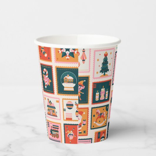 Weihnachtsschmuck-Postkarten Pappbecher (Links)