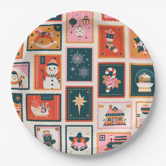 Weihnachtsschmuck-Postkarten Pappteller (Vorderseite)