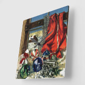 Weihnachtsschmuck Quadratische Wanduhr (Winkel)