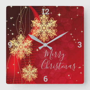 Weihnachtsschmuck Quadratische Wanduhr