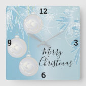 Weihnachtsschmuck Quadratische Wanduhr (Vorderseite)