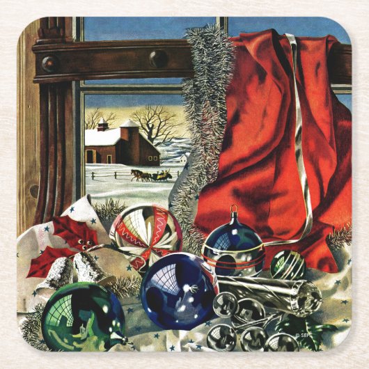 Weihnachtsschmuck Rechteckiger Pappuntersetzer (Vorderseite)