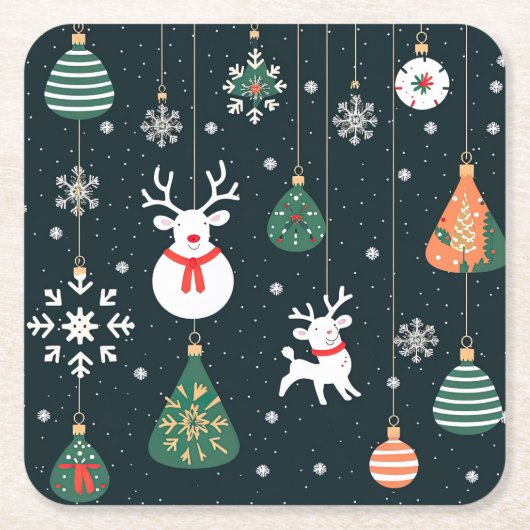 Weihnachtsschmuck Rechteckiger Pappuntersetzer (Vorderseite)
