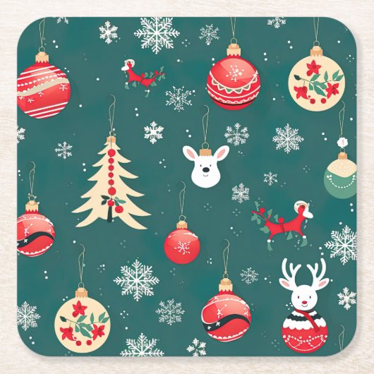 Weihnachtsschmuck Rechteckiger Pappuntersetzer (Vorderseite)