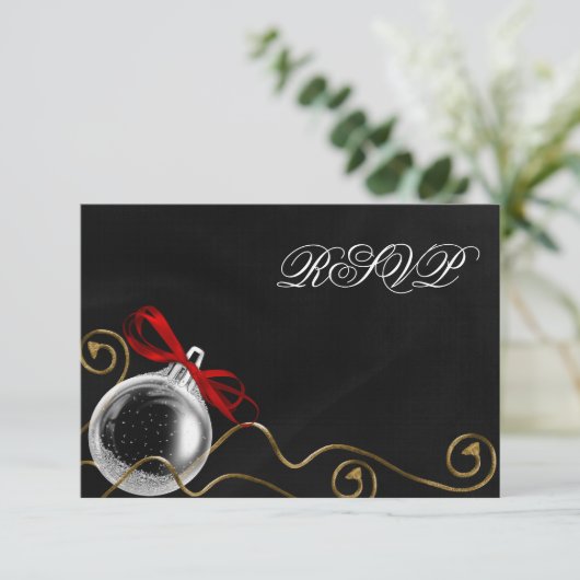 Weihnachtsschmuck Red Bow UAWG RSVP Karte (Stehend Vorderseite)