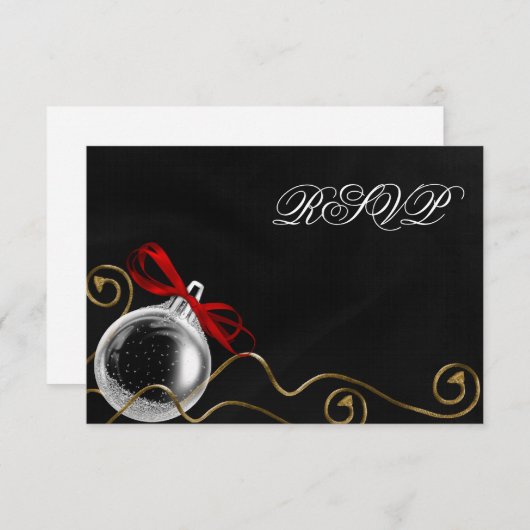 Weihnachtsschmuck Red Bow UAWG RSVP Karte (Vorne/Hinten)