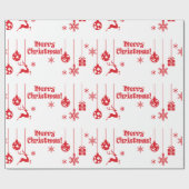 Weihnachtsschmuck Rentier Schneeflocke Geschenkpapier (Flach)