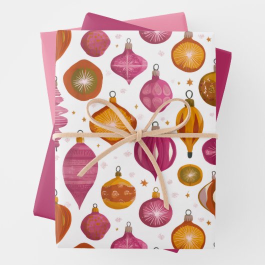 Weihnachtsschmuck Retro Geschenkpapier Set (Beispiel)