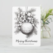 Weihnachtsschmuck Ribbon Pine Blätter Farbgebung Feiertagskarte (Stehend Vorderseite)