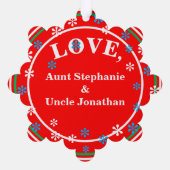 Weihnachtsschmuck Rosa Roter MädchenNAME Ornament Karte (Rückseite)