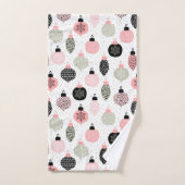 Weihnachtsschmuck Rosa und Grün Weiß Hintergrund Badhandtuch Set (Handtuch)