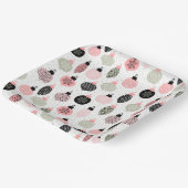 Weihnachtsschmuck Rosa und Grün Weiß Hintergrund Pappteller (Gewinkelt)