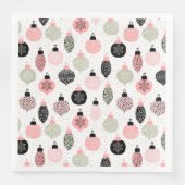 Weihnachtsschmuck Rosa und Grün Weiß Hintergrund Serviette (Vorderseite)