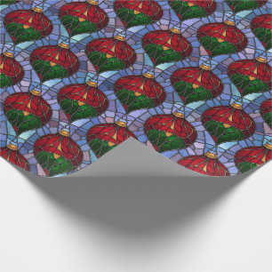 Weihnachtsschmuck Rot Grün Blau Bleiglas Geschenkpapier