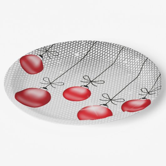 Weihnachtsschmuck Rote ID251 Pappteller (Schrägansicht)