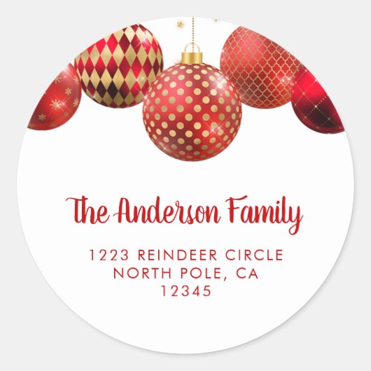 Weihnachtsschmuck Rücksendeadresse Umschlag Aufkle Runder Aufkleber (Vorderseite)