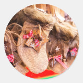 Weihnachtsschmuck Runder Aufkleber (Vorderseite)