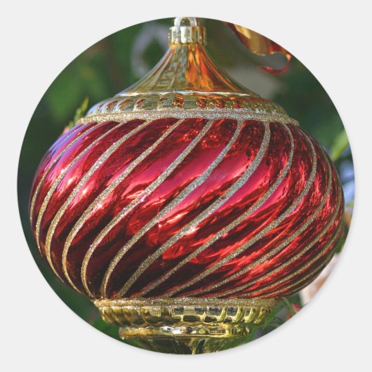 Weihnachtsschmuck Runder Aufkleber (Vorderseite)