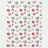 Weihnachtsschmuck rustikale Aquarell Fleecedecke (Vorderseite)