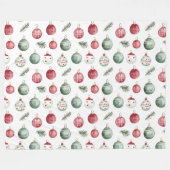 Weihnachtsschmuck rustikale Aquarell Fleecedecke (Vorderseite (Horizontal))