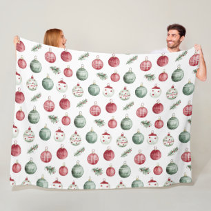 Weihnachtsschmuck rustikale Wasserfarben-Stimmung Fleecedecke