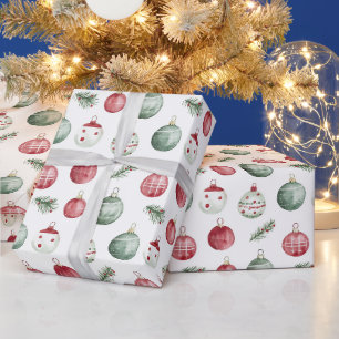Weihnachtsschmuck rustikale Wasserfarben-Stimmung Geschenkpapier