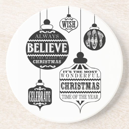 Weihnachtsschmuck Sandstein Untersetzer (Vorne)