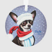 Weihnachtsschmuck Santa Chihuahua Ornament (Rückseite)