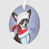 Weihnachtsschmuck Santa Chihuahua Ornament (Vorderseite)