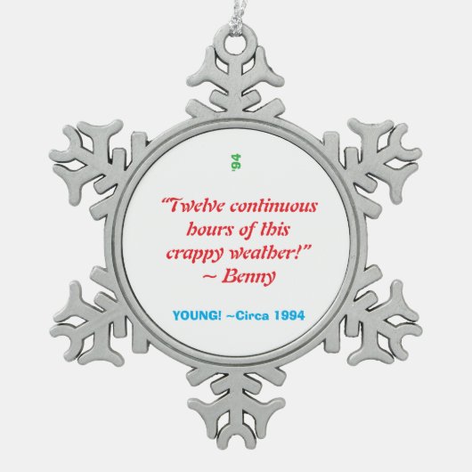 Weihnachtsschmuck - Schneeflocke Schneeflocken Zinn-Ornament (Vorderseite)