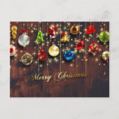 Weihnachtsschmuck & Schneeflocken Feiertagspostkarte (Vorderseite)