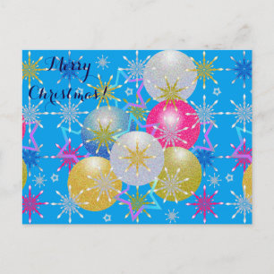 Weihnachtsschmuck & Schneeflocken Feiertagspostkarte