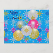 Weihnachtsschmuck & Schneeflocken Feiertagspostkarte (Vorderseite)