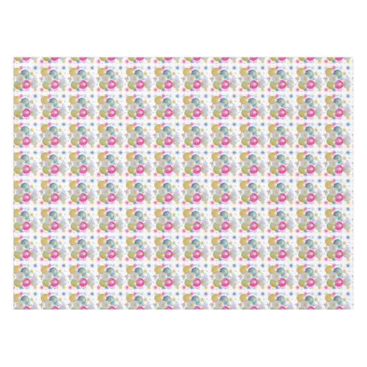 Weihnachtsschmuck & Schneeflocken Tischdecke (Vorderseite (Horizontal))