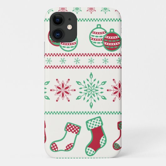 Weihnachtsschmuck, Schneeflocken und Strümpfe Case-Mate iPhone Hülle (Rückseite)