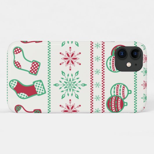 Weihnachtsschmuck, Schneeflocken und Strümpfe Case-Mate iPhone Hülle (Rückseite (Horizontal))