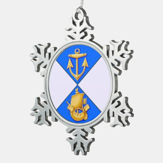 Weihnachtsschmuck Schneeflocken Zinn-Ornament (Rechts)