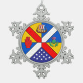 Weihnachtsschmuck Schneeflocken Zinn-Ornament (Vorderseite)