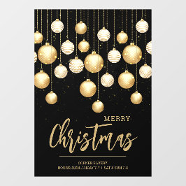 Weihnachtsschmuck Schwarz und Gold Fensteraufkleber