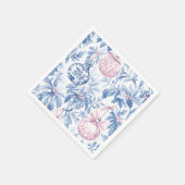 Weihnachtsschmuck Soft Blue Pink Toile Serviette (Ecke)