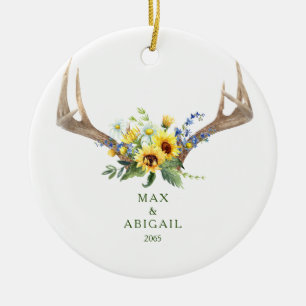 Weihnachtsschmuck Sonnenblumen Antlers Couple Name