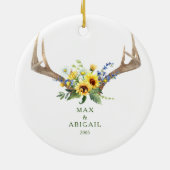 Weihnachtsschmuck Sonnenblumen Antlers Couple Name (Hinten)