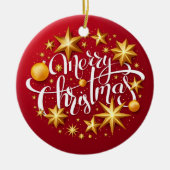 Weihnachtsschmuck Sparking Star Typografy Red (Vorne)