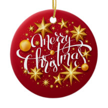 Weihnachtsschmuck Sparking Star Typografy Red