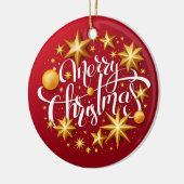 Weihnachtsschmuck Sparking Star Typografy Red (Links)