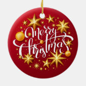 Weihnachtsschmuck Sparking Star Typografy Red (Hinten)