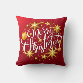 Weihnachtsschmuck Sparking Star Typografy Red Kissen